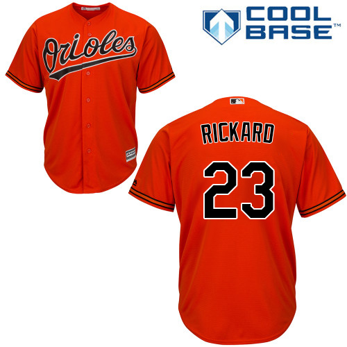 Orioles #23 Joey Rickard Orange Cool Base Stitched Youth MLB Jersey - Click Image to Close